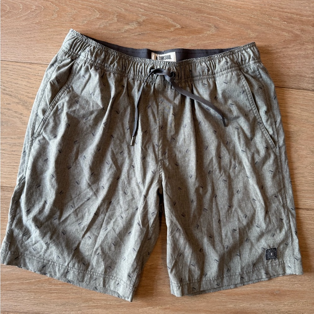 Linksoul Men’s Gray Lined Drawstring Shorts